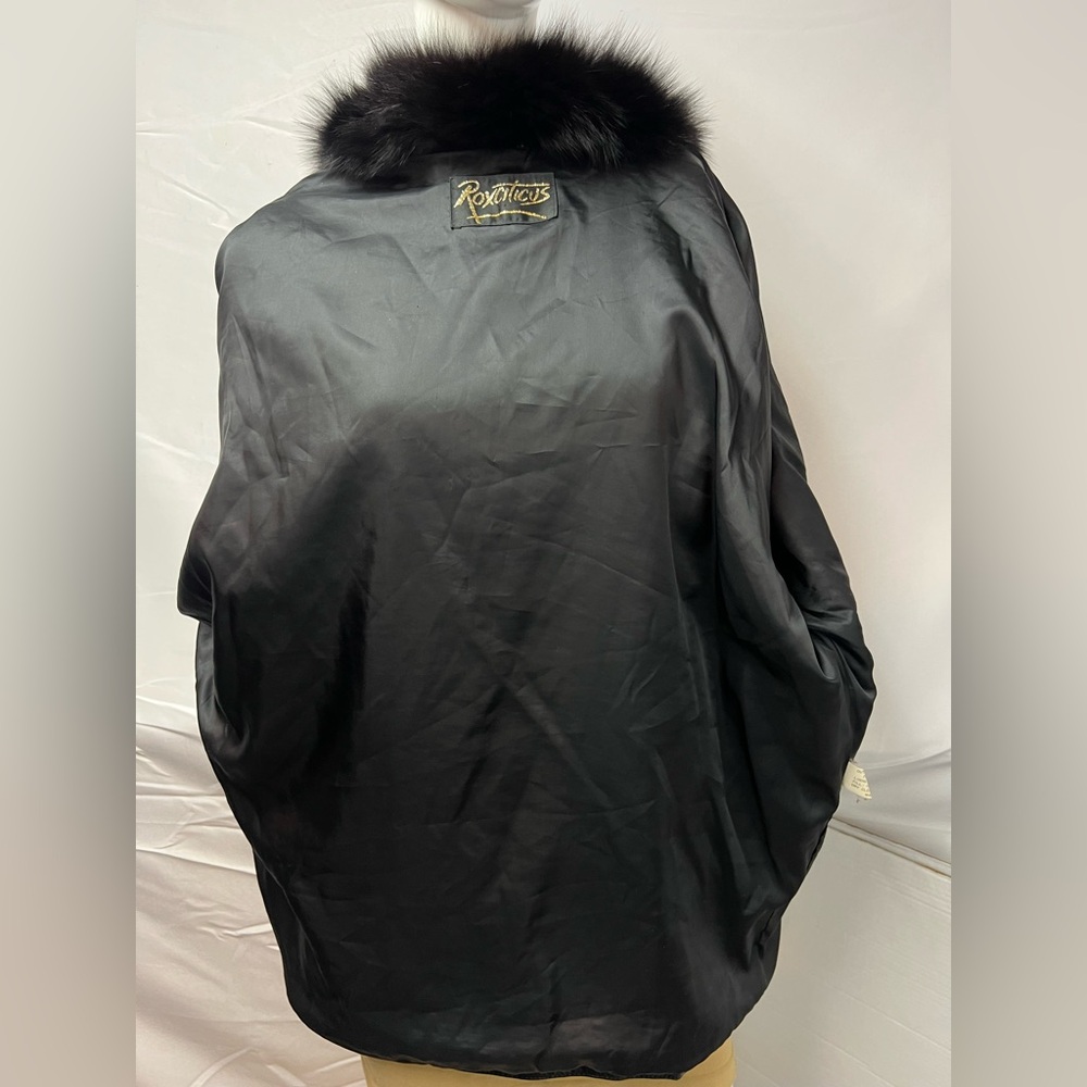 Vintage Roxciticus Women’s L Black Nappa Lamb Leather Fur Collar Penny Lane Coat - Picture 7 of 11